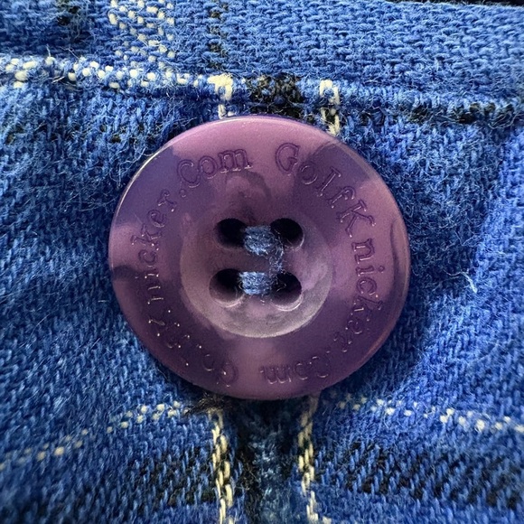 Men’s Blue Plaid Golf Knickers Pants with Green Cuffs. Comfort Elastic Sides. - Picture 10 of 12